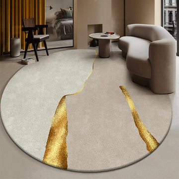 5' x 5' Circular Modern & Creative & Light Luxury Khaki Area Aug